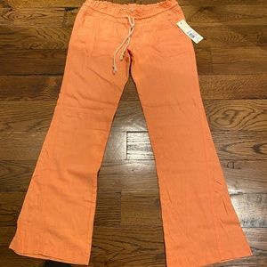 NWTs Roxy Beach peach pants Sz M